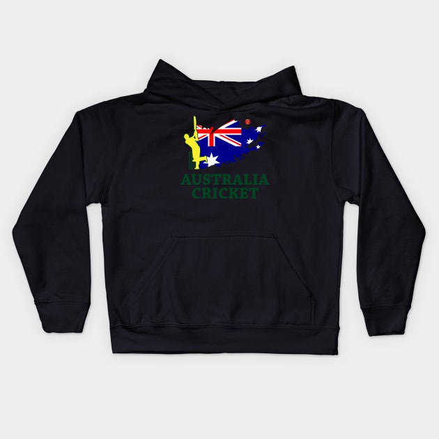 Cricket Australia Aussie Flag Union Jack Stars Kids Hoodie by BraaiNinja